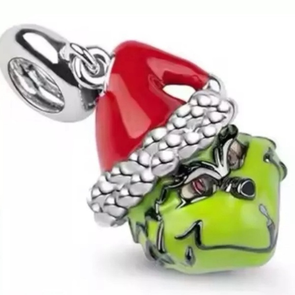 Authentic Sterling Silver S925 GRINCH Santa Christmas Dangle Charm NEW - Picture 2 of 7